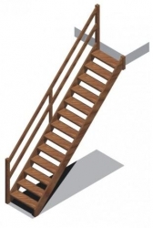 Typové schody přímé DUHA 800/2800, zábradlí DUHA