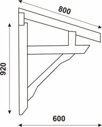 Vchodová dřevěná stříška 1600/800