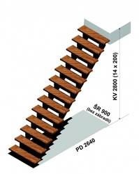 Typové schody přímé HORAL 900/2800 schéma