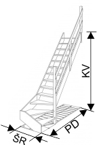 Typové schody LOM 2 700-900/2940, schéma