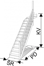 Typové schody LOM 3 700-900/2850 schéma