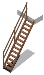 Typové schody přímé KOLOS 650/2900 se zábradlím schéma