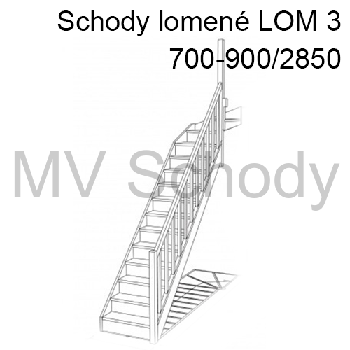 Typové schody LOM 3 700-900/2850
