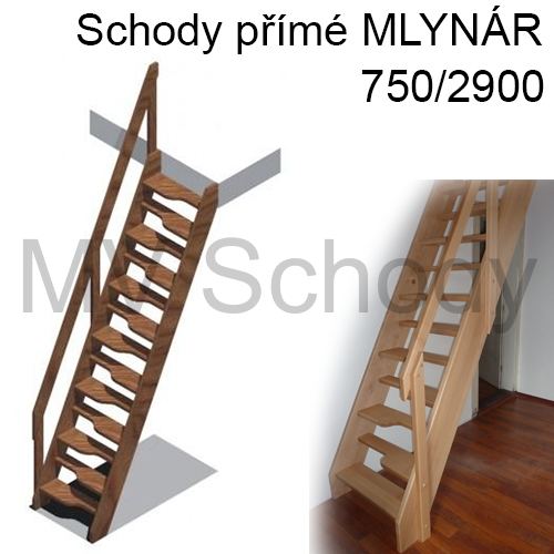 Typové schody přímé MLYNÁR 750/2900